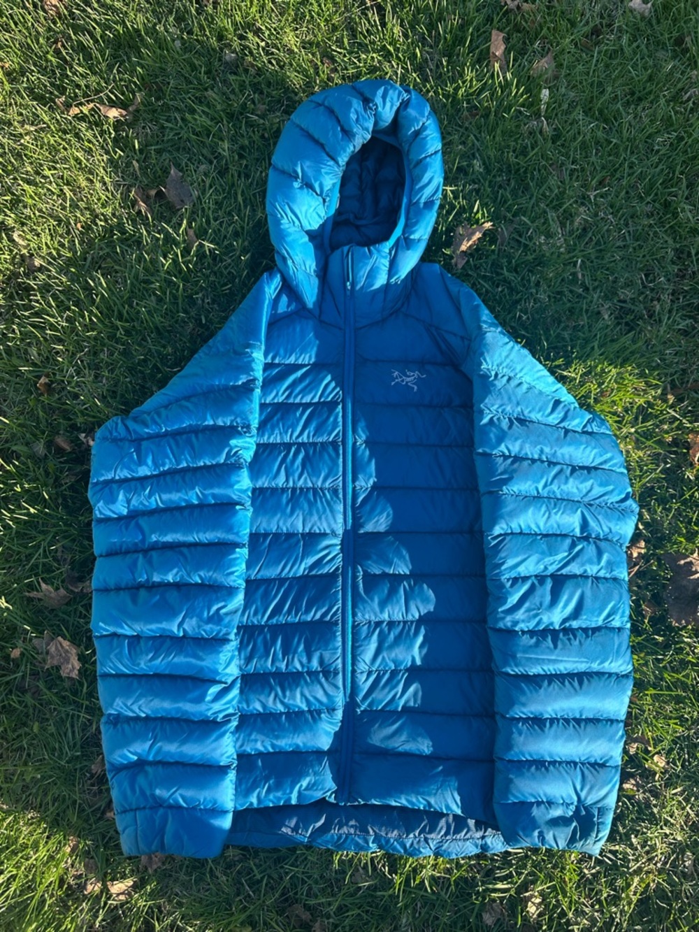 Arc'teryx Bright Blue Hooded Jacket with Logo Loop